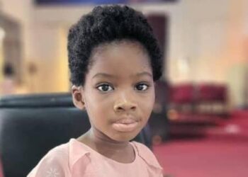 Evangeline Abban, a pupil of Alpha Beta Christian College at Dansoman, is 5 years old